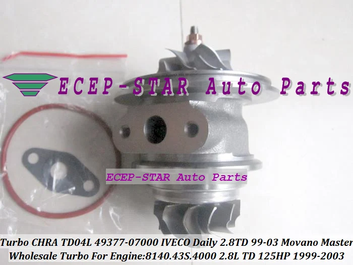 Картридж Turbo CHRA TD04L 49377-07000 454126 751578 53039700075 53039700034 для IVECO Daily 99-8140 43 S.4000 2.8L бесплатная