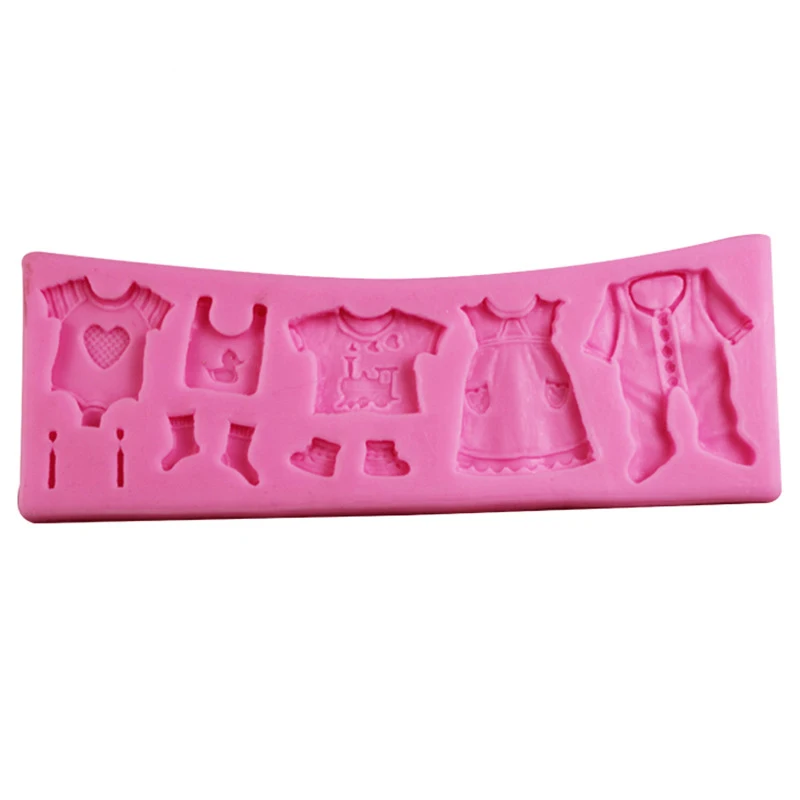 Fondant Kitchen Cake Decorating Mold For Chocolate Baking Tools 3D Baby Clothes Shower DIY Silicone Mould | Дом и сад