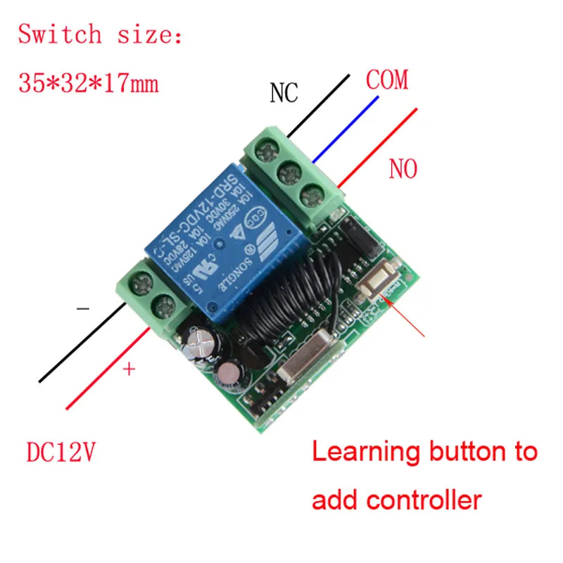 DC12V 1CH RF беспроводной пульт дистанционного управления переключатель освещения