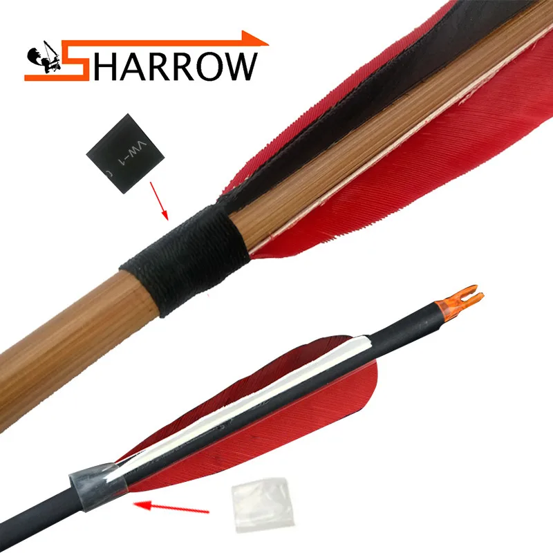 Черные/прозрачные термоусадочные стрелы для стрельбы из лука 3 м | Спорт и