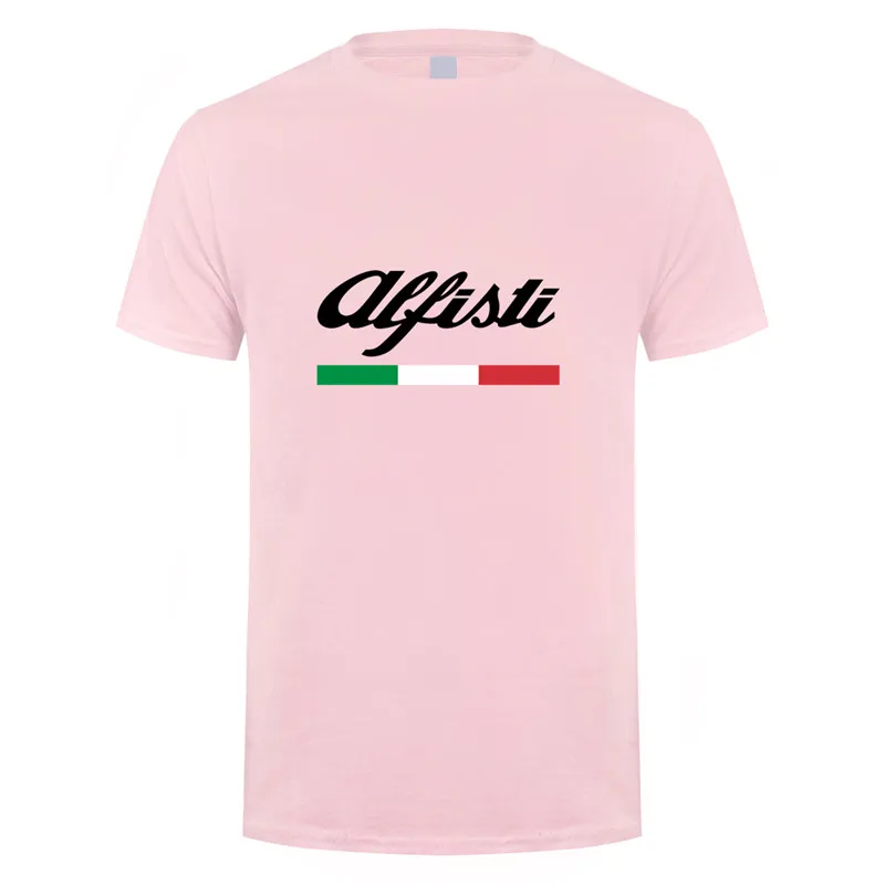 Light Pink Alfa Romeo футболка для мужчин Топы Новая мода короткий рукав Alfisti футболка футболки мужская футболка LH-069 - Цвет: Light Pink