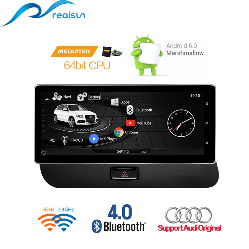 Realsun 10 25 дюймов концертная MMI 3G RAM 32G ROM Восьмиядерный Android 7 0 система 4G сетевая