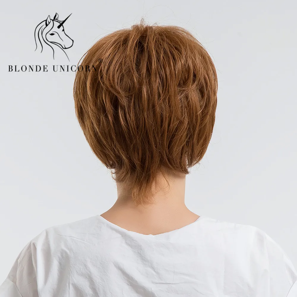 Парик из 30% человеческих волос Блонд единорог волнистый натуральный пушистый