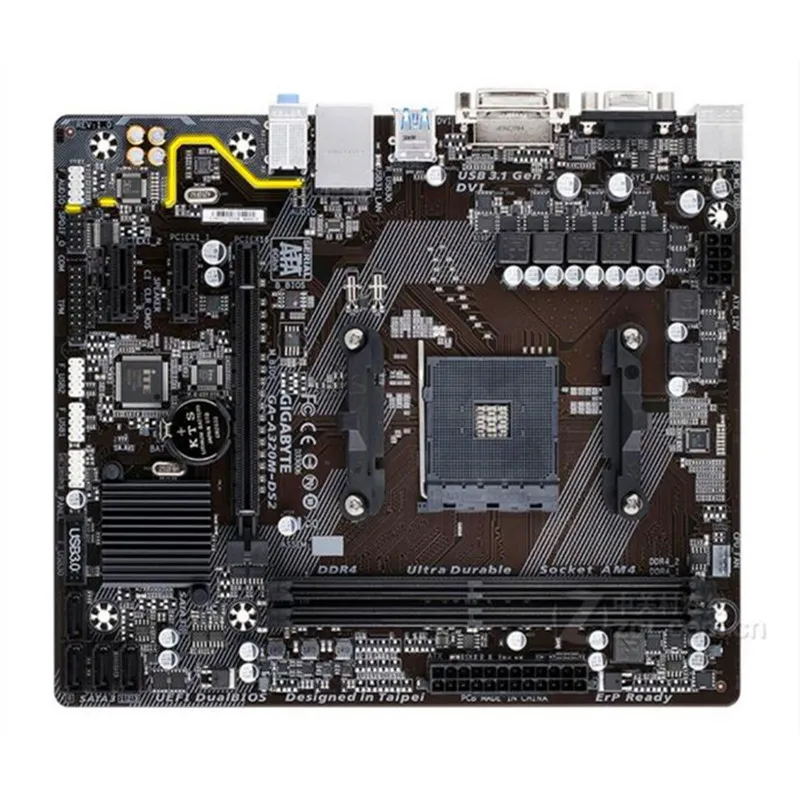 AM4 DDR4 для AMD A320 для Gigabyte GA-A320M-DS2 оригинальная б/у настольная материнская плата A320M-DS2