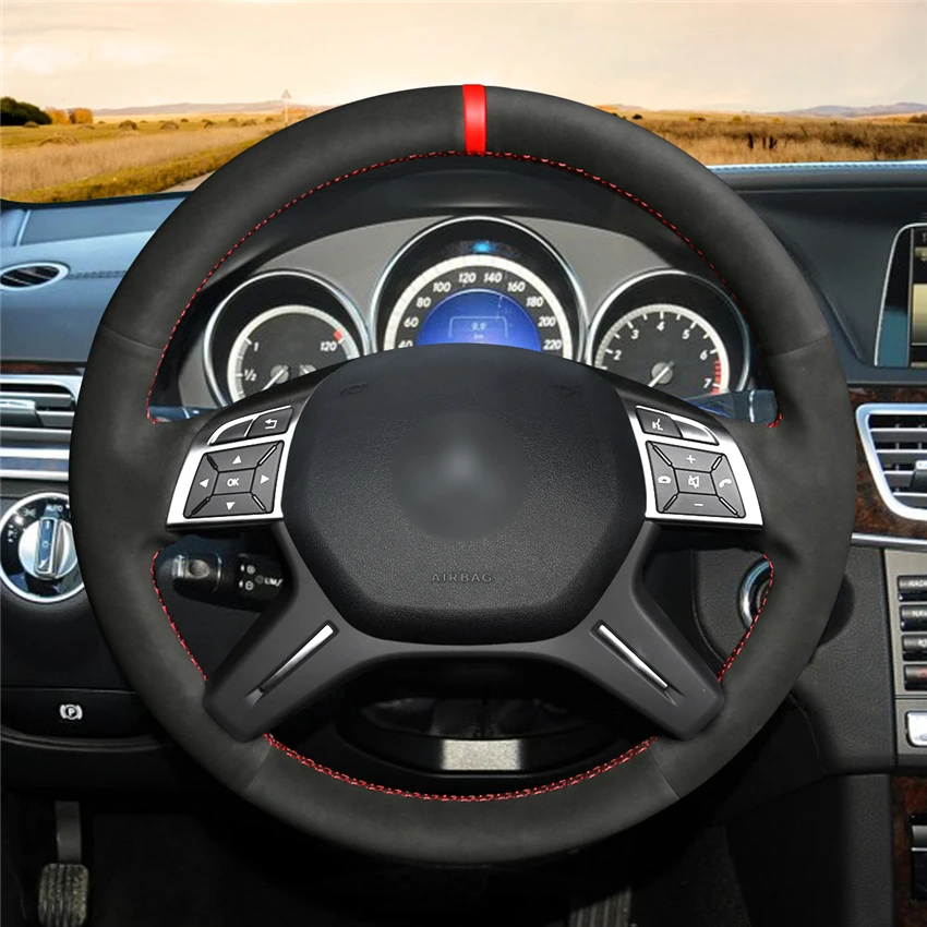 MEWANT черная замшевая накладка на руль для Mercedes Benz A-Class W176 A 45 AMG W204 C117 C218 X218 2011-2016 |