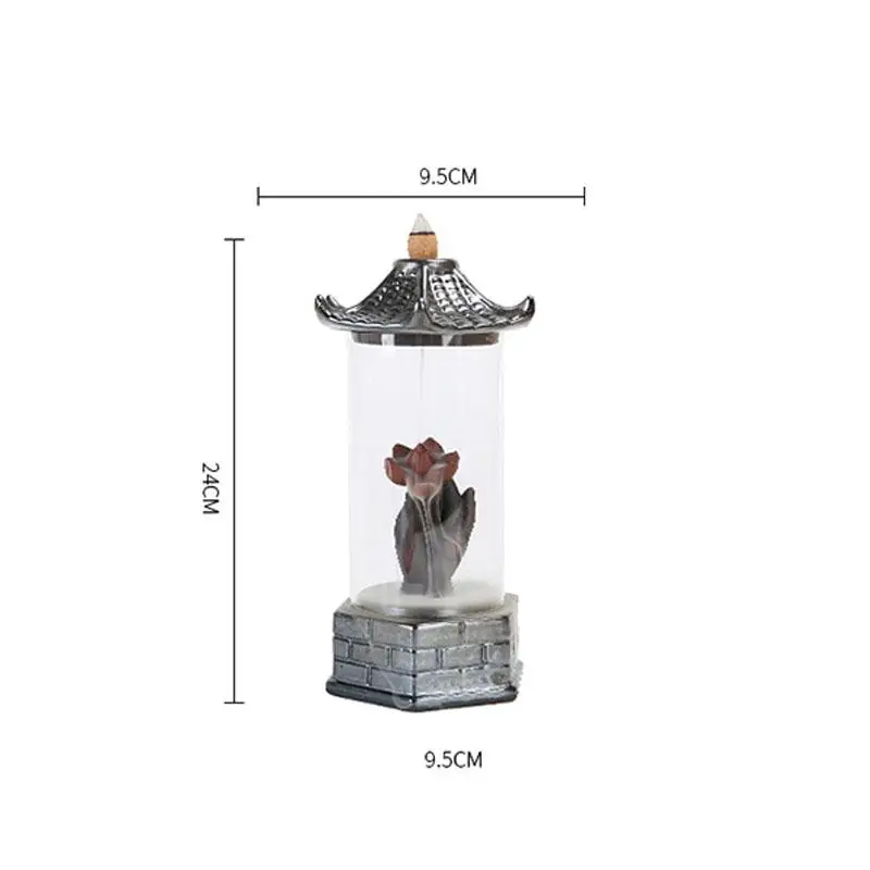 

Pagoda Shape Backflow Incense Burner Ceramic Smoke Waterfall Lotus Buddha Hand Furnace Aroma Tower Incense Holder Home Decor