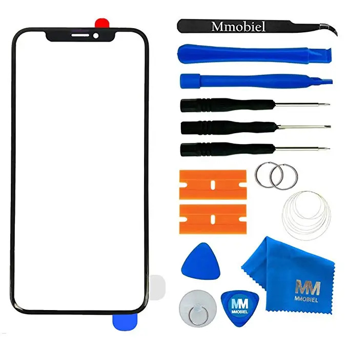 MMOBIEL для IPhone X 5 8 дюймов (космический серый/черный) Передняя стеклянная Сенсорная