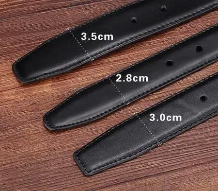 Мужской ремень без головы кожаный пряжки с пряжкой 140 см черный|leather belts without