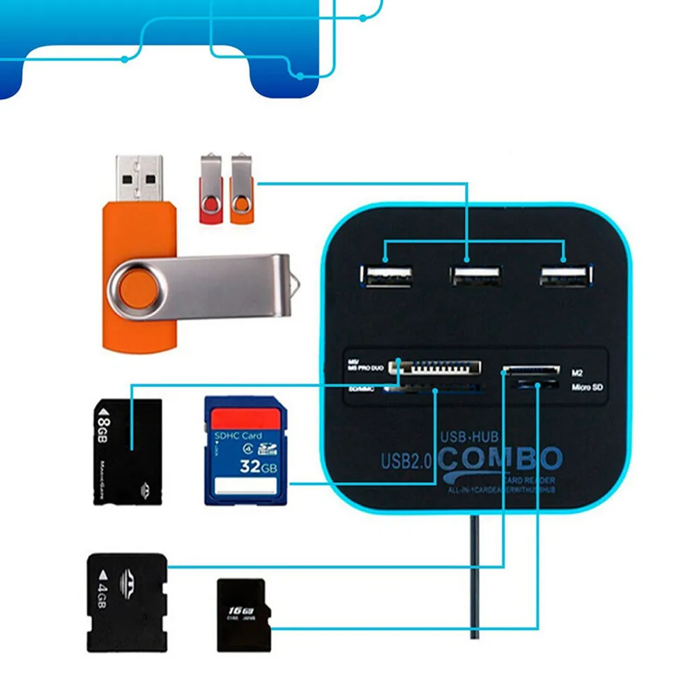 CARPRIE Usb концентратор 2 0 кардридер Высокое качество USB комбо все в одном Мульти 3