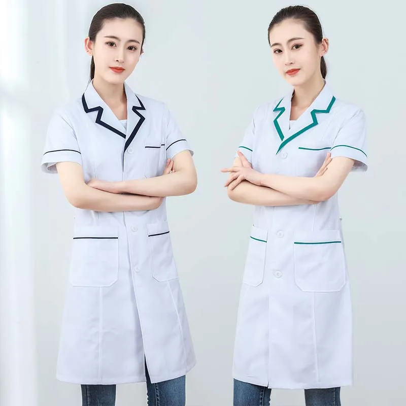 2 вида цветов с коротким рукавом для медсестер медицинская форма Женское пальто
