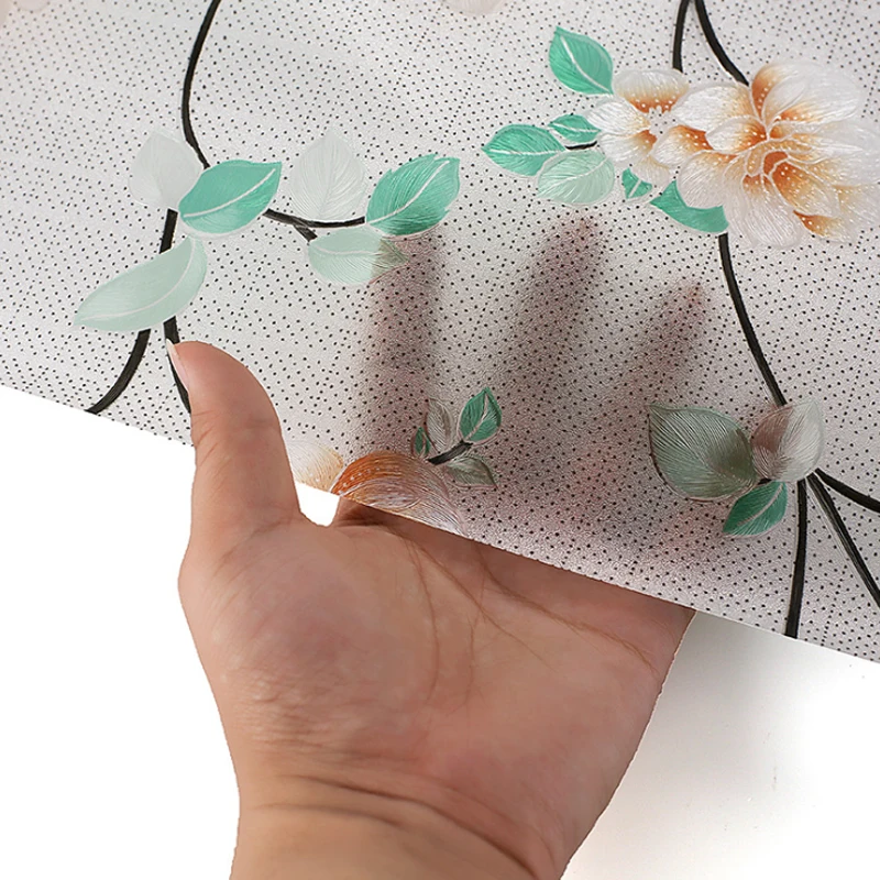 Пленка на окно цветные стеклянные наклейки с цветами матовая самоклеящаяся