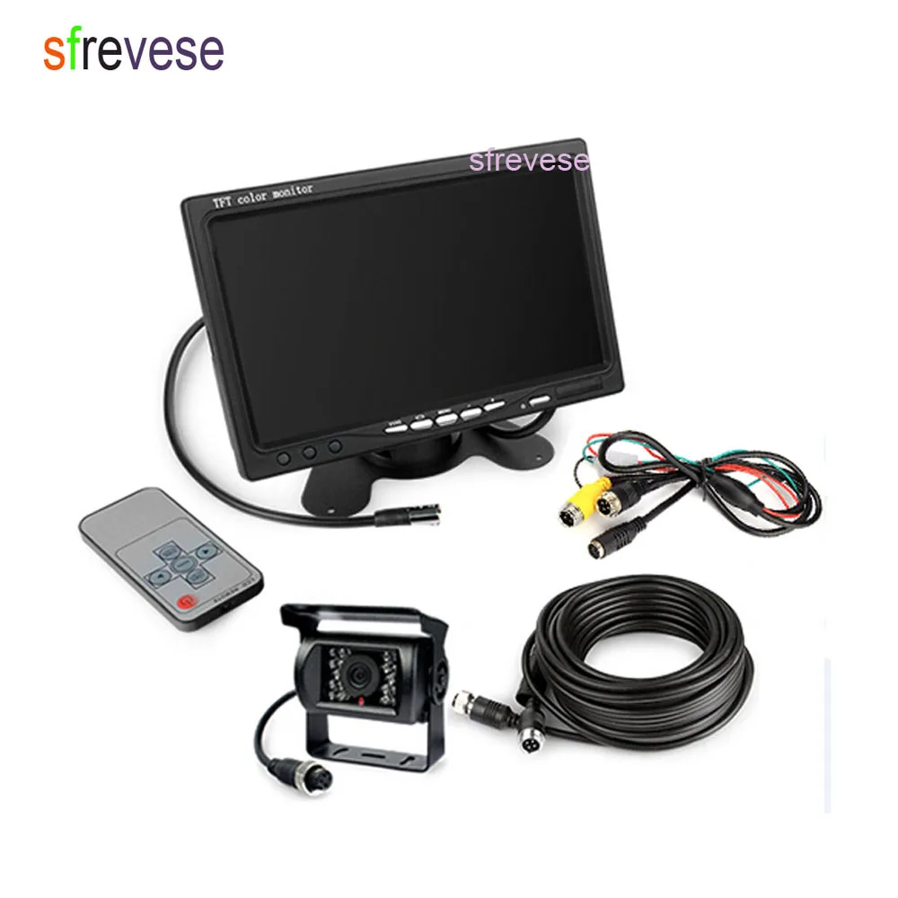 Камера заднего вида водонепроницаемая 4pin CCD кабель 15 м + ЖК монитор 7 &quot комплект