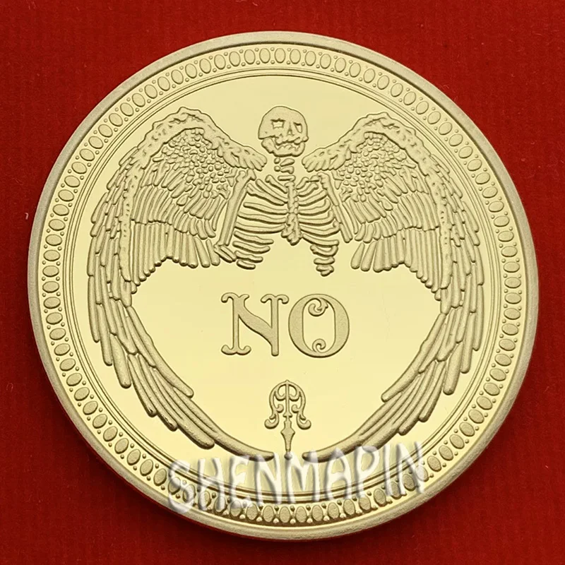 Памятная монета Да и нет да Искусство культуры решение трехмерная в стиле ретро