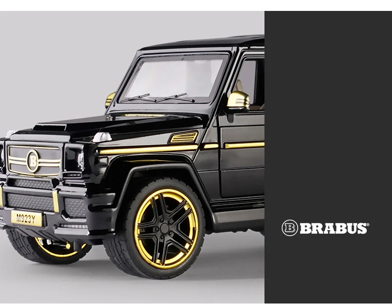 Горячая 1:24 Масштаб колеса литья под давлением автомобиль Benz brabus suv металлическая модель G65 с светильник и звук вытяните назад игрушки коллекция для подарков