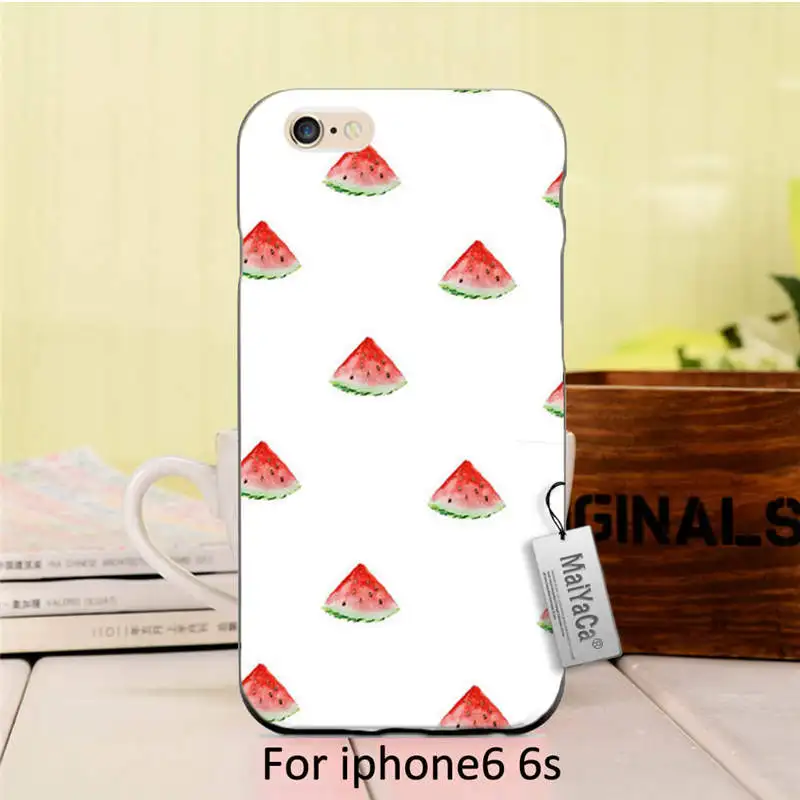 Утолить Жажду Фруктов Арбуз Красочная Печать Пластиковых Черный телефон случае