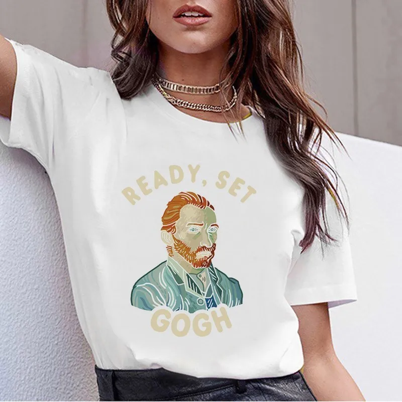 13 Футболка Grunge Aesthtic Van Gogh футболка с художественной росписью Женская забавная футболка с коротким рукавом Harajuku Ullzang Футболка Топ Футболки женские - Цвет: 13
