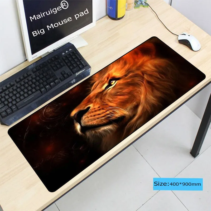 Mairuige 400x900x3 мм Большой игровой коврик для мыши геймер лев тигр Блокировка края Grande коврик для мыши Клавиатура коврик для мыши для CSGO DOTA Gamer - Цвет: 300X800X2MM
