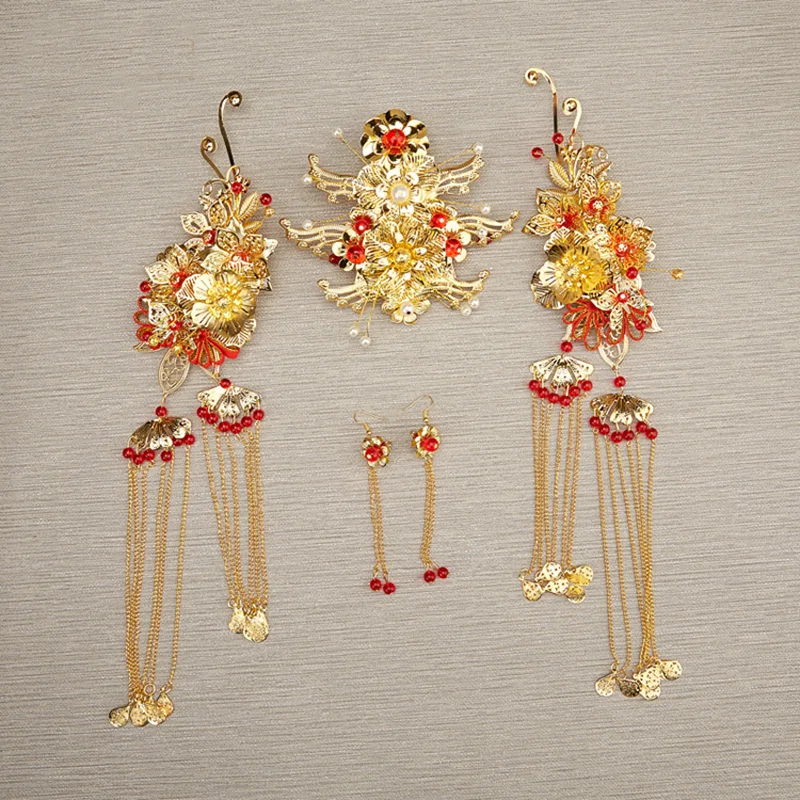 HIMSTORY винтажные китайские традиционные свадебные украшения для волос аксессуары