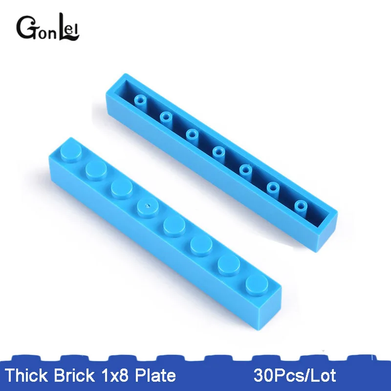 30 шт./лот MOC * Brick 1x8 (3h)* 3008 DIY enlighten Block Bricks Toys совместим с Rebrickable Parts 3008|Блочные