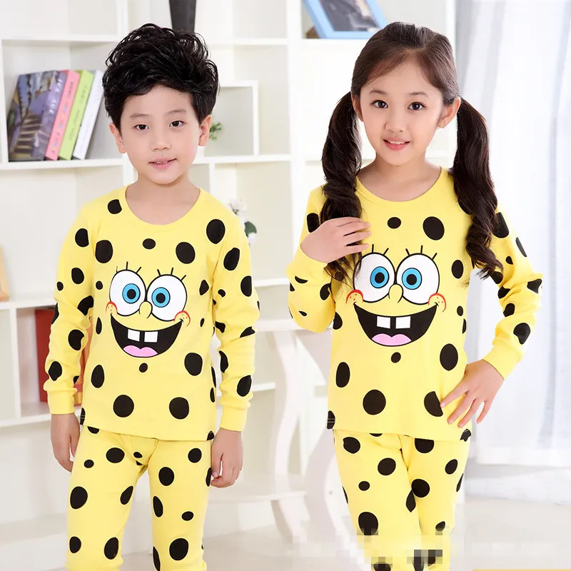 Детский пижамный комплект для мальчиков и девочек новая осенняя одежда из хлопка