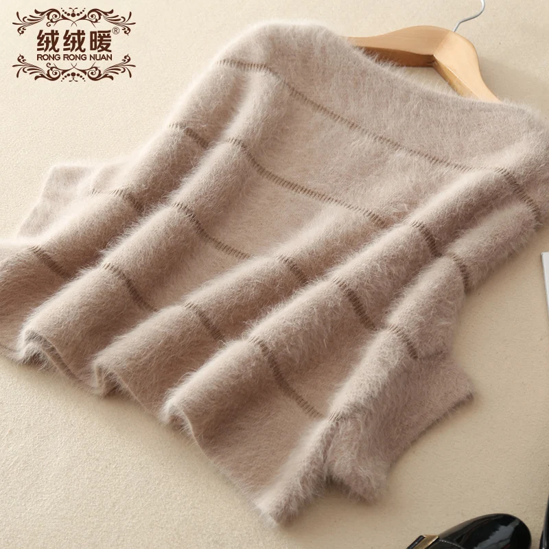 Сейчас вязаный кашемировый свитер из норки женский модный пуловер меха kint куртка