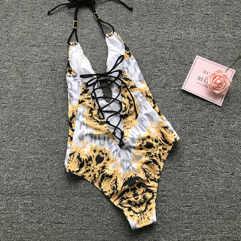 Пикантные Одна деталь купальный костюм Для женщин V образным вырезом Монокини 2019