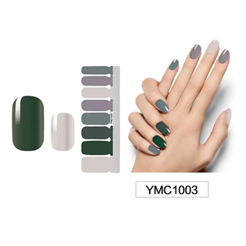 YMC1003 1 шт/16 стикер для ногтей оптом лак для ногтей стикер на полную длину экологический для беременных женщин простой в использовании цвет - Цвет: YMC1003