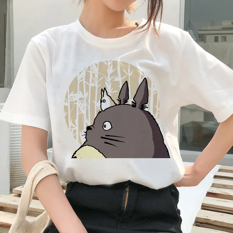 Totoro Spirit Out Футболка Studio Ghibli femme японский мультфильм Аниме женская футболка Миядзаки Хаяо одежда женская кавайная