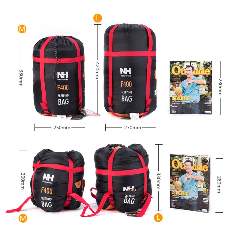 Naturehike 230x90 см сверхлегкие портативные спальные мешки хлопок спальный мешок