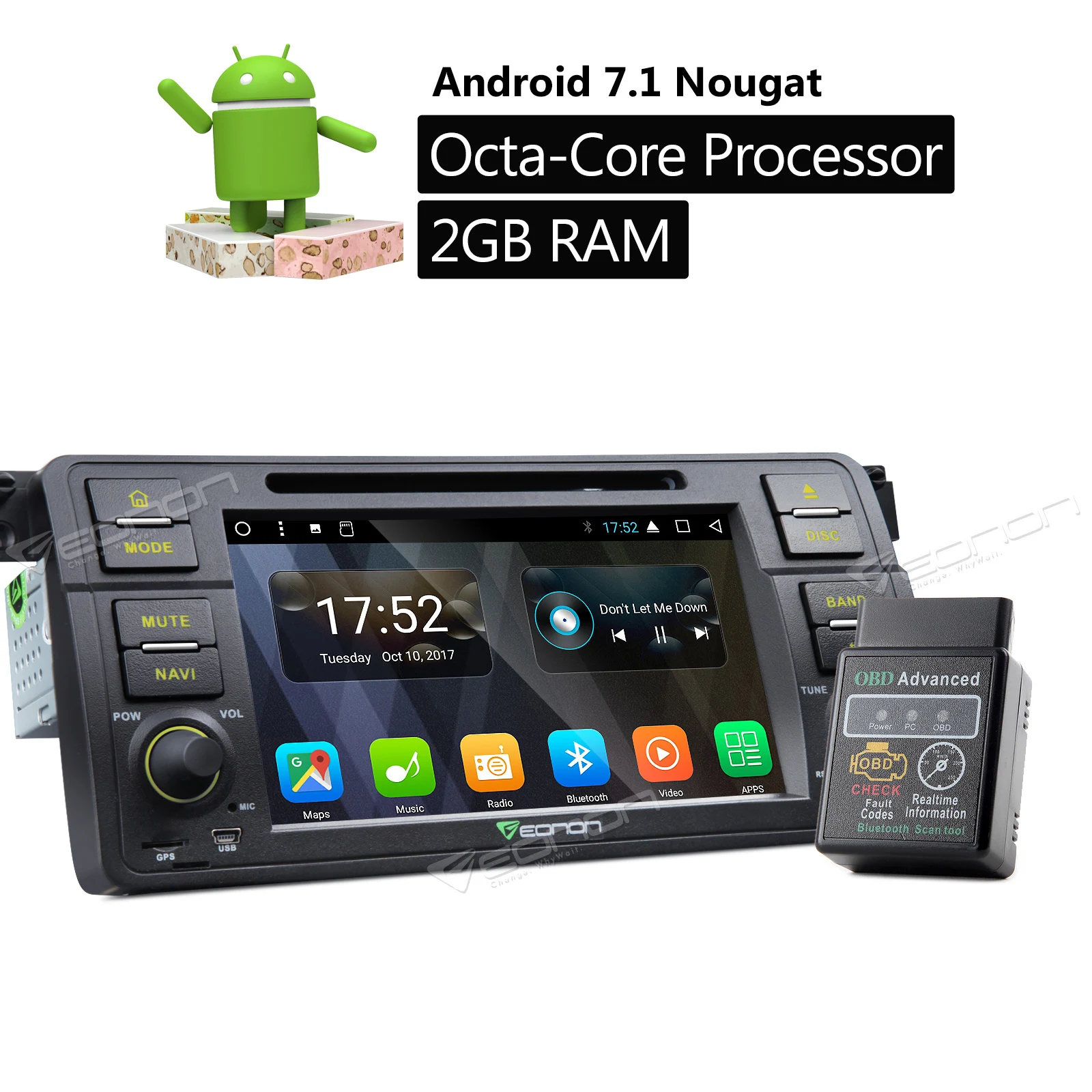 OBDII и Eonon 7 "Android 1 Штатная стерео gps SAT Nav Системы для BMW E46 320d 330d 330ci 328ci 325ci 320ci 318ci|eonon