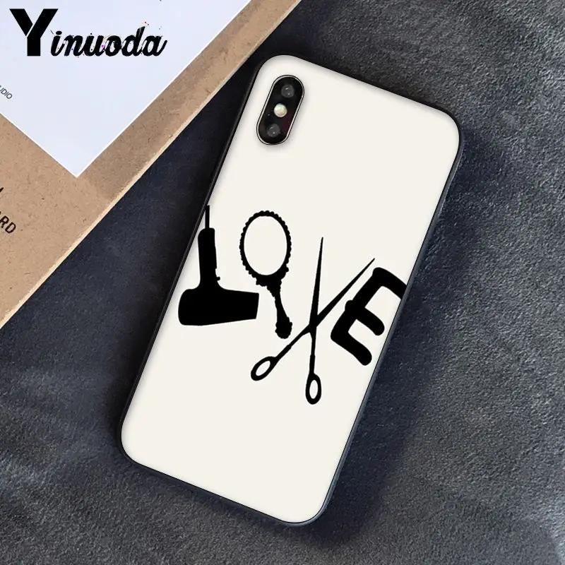 Yinuoda ножницы-стилист для волос, щетка-переключатель, новинка, чехол для телефона Fundas, чехол для iPhone 5, 5Sx, 6, 7, 7 plus, 8, 8 Plus, X, XS, MAX, XR, 10