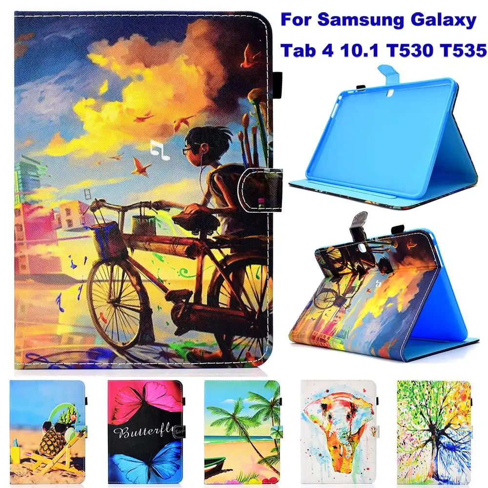 Модный чехол-кошелек для планшетного ПК с рисунком и отделением карт Samsung Galaxy Tab 4