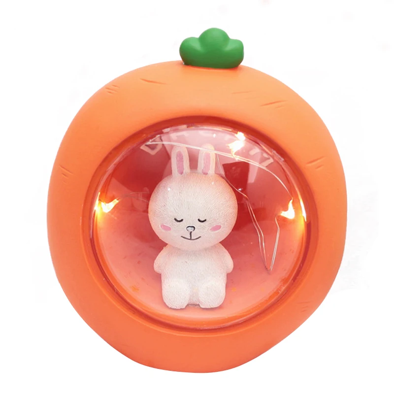 Rabbit A Светодиодный Ночной светильник, альпака, хомяк, единорог, домашний декор, ночной Светильник Светодиодный настольный светильник, детская игрушка для кровати, подарок для девочки - Испускаемый цвет: Rabbit A