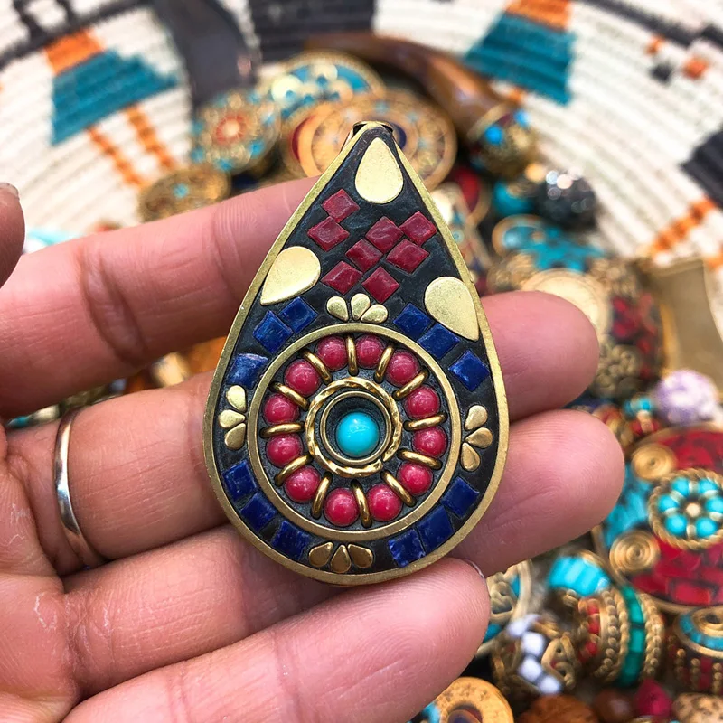 5pcs Handmade Nepal Beads Charms Pendant Jewelry Large Buddha Head Necklace For Making Findings | Украшения и аксессуары