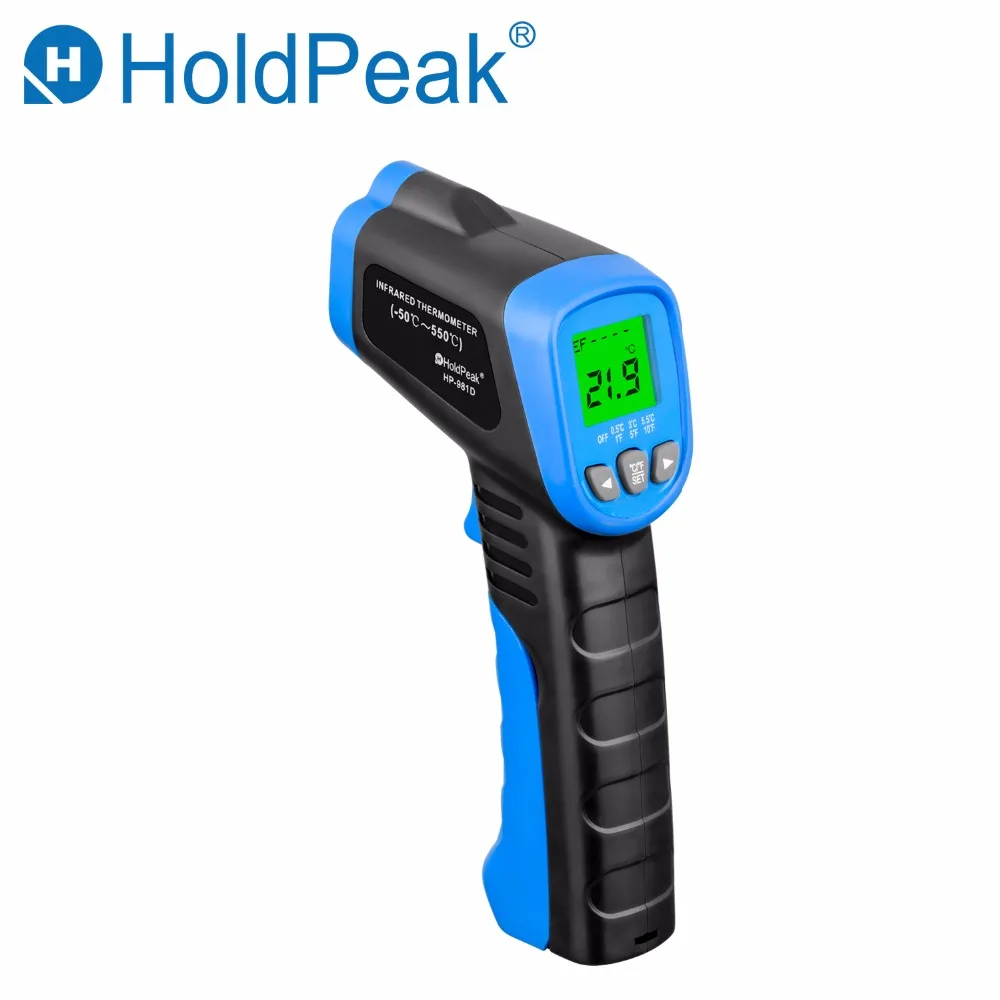 HoldPeak HP-981D Бесконтактный цифровой лазерный ИК инфракрасный термометр держать