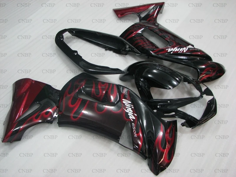 Обтекатели для Kawasaki ER 6F 06 07 2006 2008 с красным пламенем ER6F комплекты тела|Полные