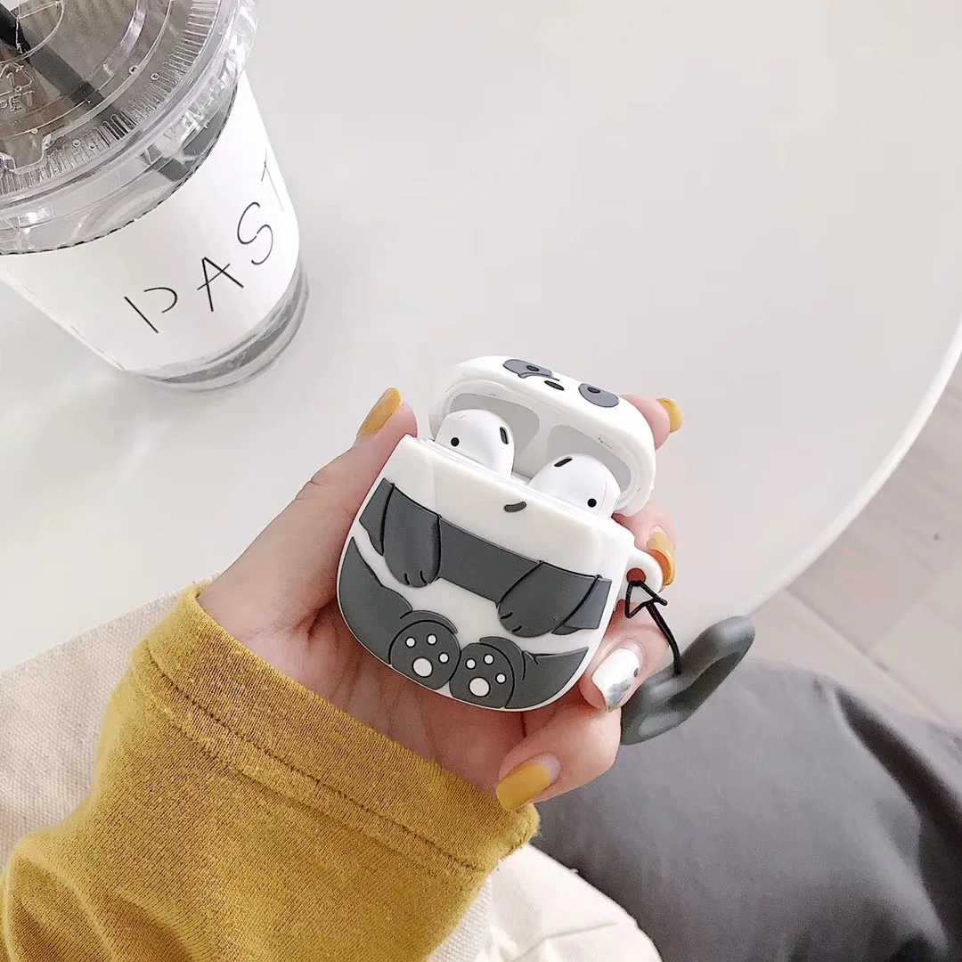 Чехол для наушников для AirPods чехол с мультяшным медведем силиконовый чехол для Apple Air pods 2 милые наушники сумка для Earpods чехол s аксессуары
