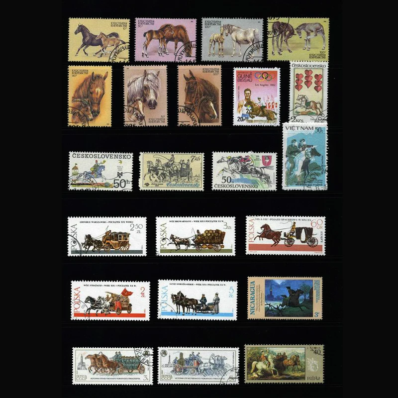 Horse 100 шт./лот по всему миру неиспользованные почтовые марки с почтовой маркой для