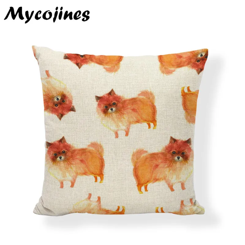 Чехол для подушек Pomeranian с масляной росписью травой вышитой бабочкой домашний