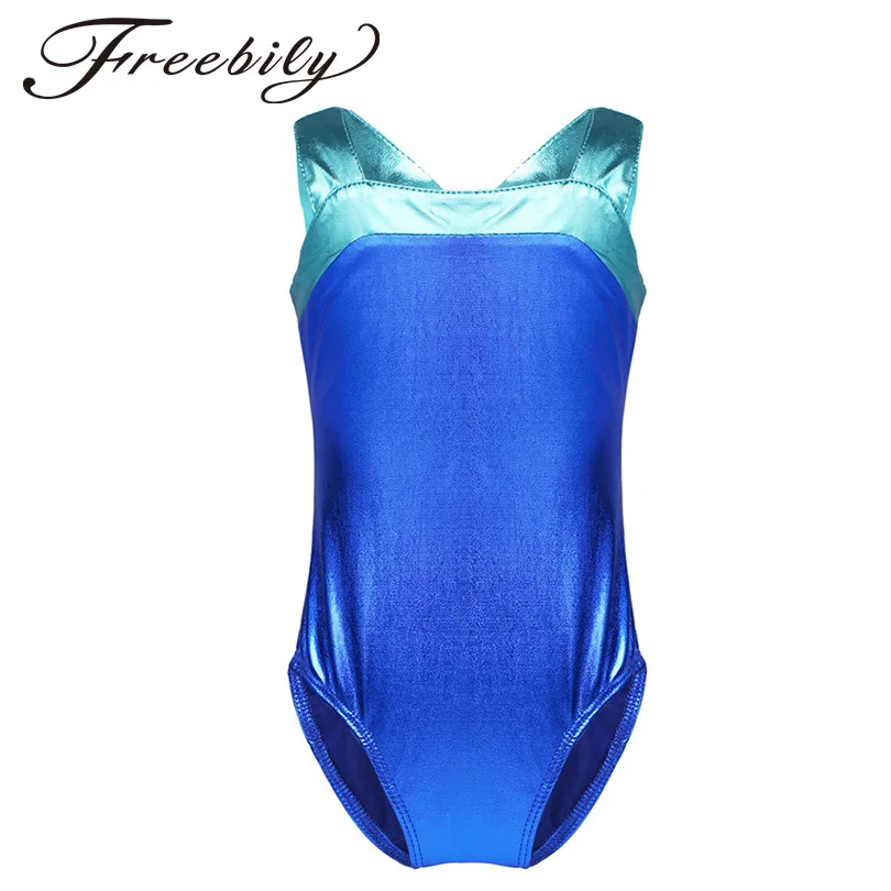 Недорогие цельные балетные гимнастические леотарды с блестящим вырезом для