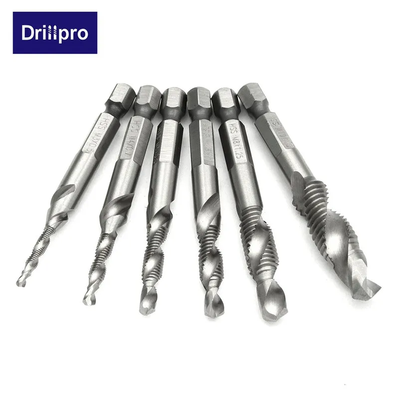 1 шт. 1/4 &quotшестигранный хвостовик HSS метрический правый кран с винтовой резьбой