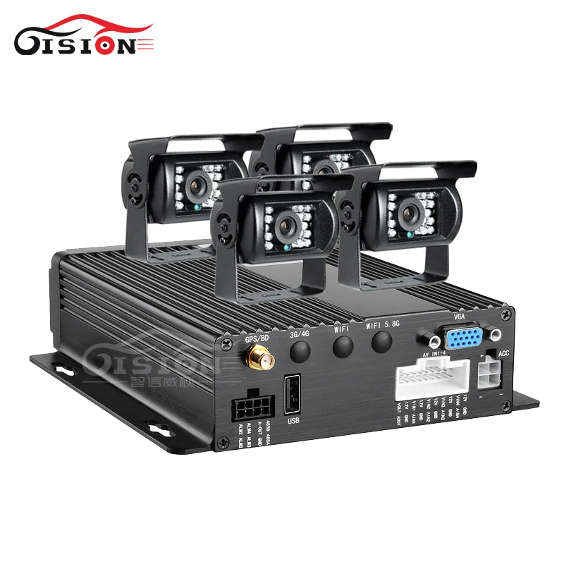 GPS 4CH видео/аудио рекордер двойной SD 256G Автомобильный Мобильный Dvr I/O сигнализация