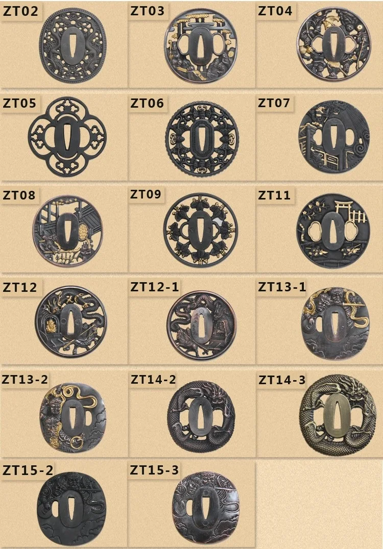 ZT-12-1 сплав цинка TSUBA menuki японский настоящий самурайский меч катана вакидзаси