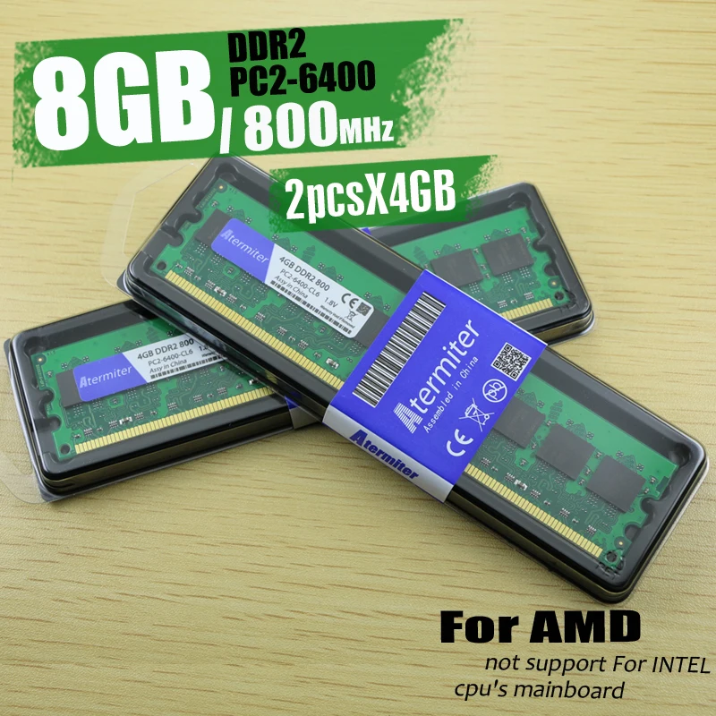 Оперативная память DDR2 8 Гб (2pcs4гб) 800 МГц для настольных ПК DIMM 240 контактов AMD СИСТЕМЫ высокая совместимость|ddr2