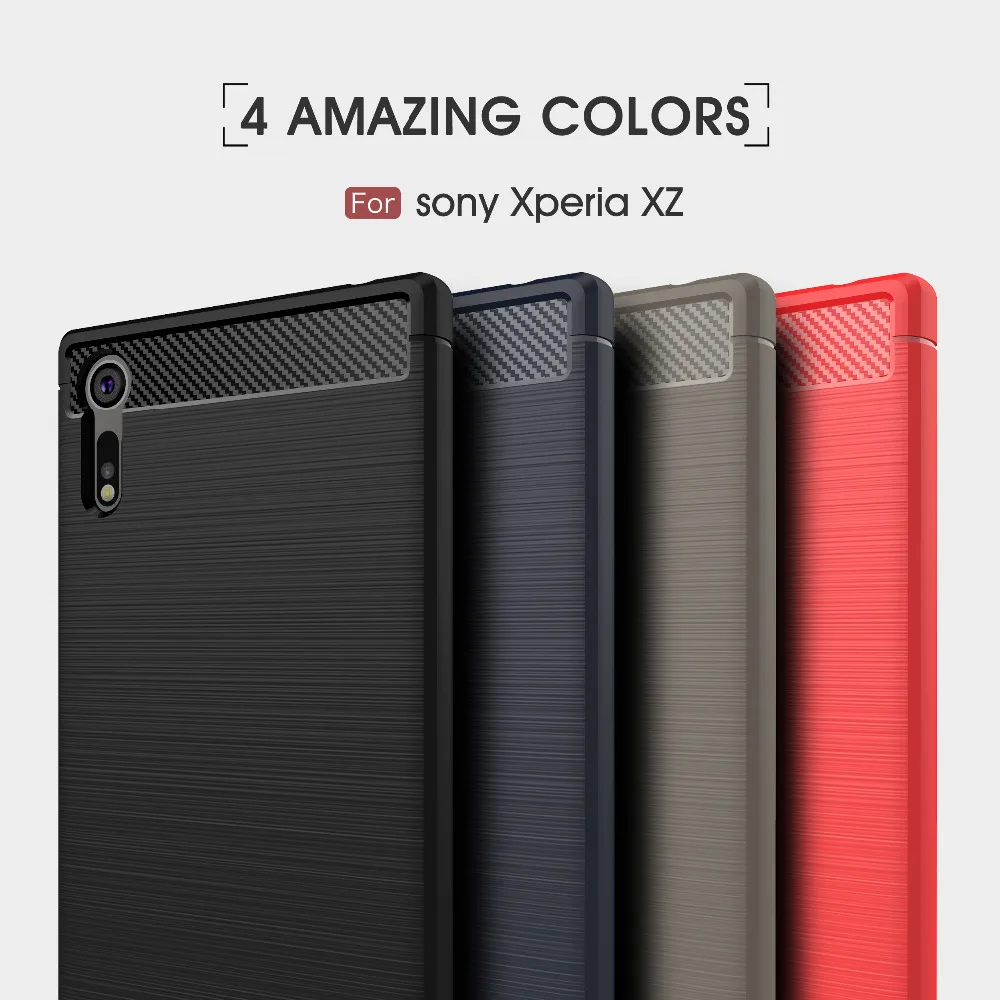 Чехол из искусственной кожи углеродного волокна для Sony Xperia XZ F8332/ XZS G8232 чехол