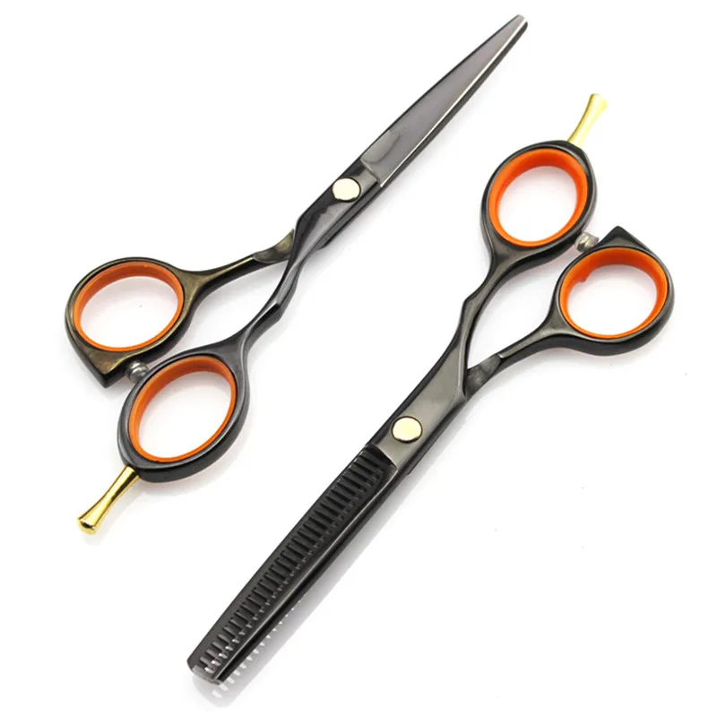 

professional japan 440c 5.5 inch black hair scissors cutting barber makas scisors haircut thinning shears hairdressing scissors