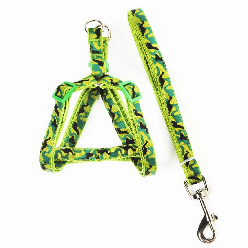 Шлейка для маленьких собак щенков кошек кроликов камуфляжная расцветка поводок