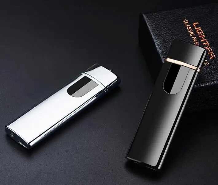 Может заряжаться беспламенная usb Зажигалка для зарядки пальцевая Гироскопическая Зажигалка Электронная зажигалка для курения сенсорный датчик переключатель
