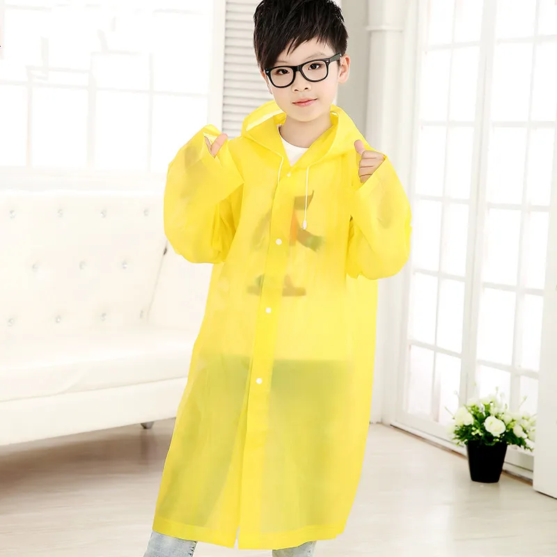 Age 6~13 Kids student raincoat Hooded Jacket children Girls boys Rain coat Poncho Raincoat Cover Long transparent Rainwear | Дом и сад