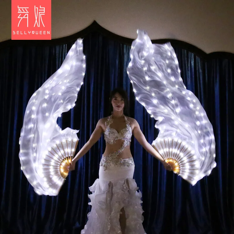 Women 1 Pair Led Belly Dance Fan Veil Dancing Hand Costume Accessories | Тематическая одежда и униформа
